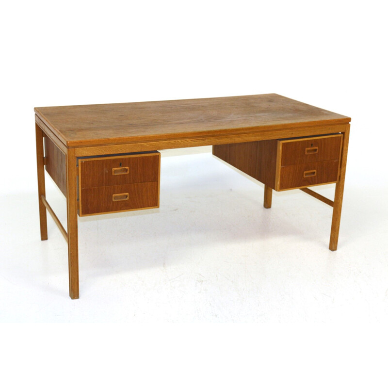 Vintageen Teak Schreibtisch Dänemark 1960