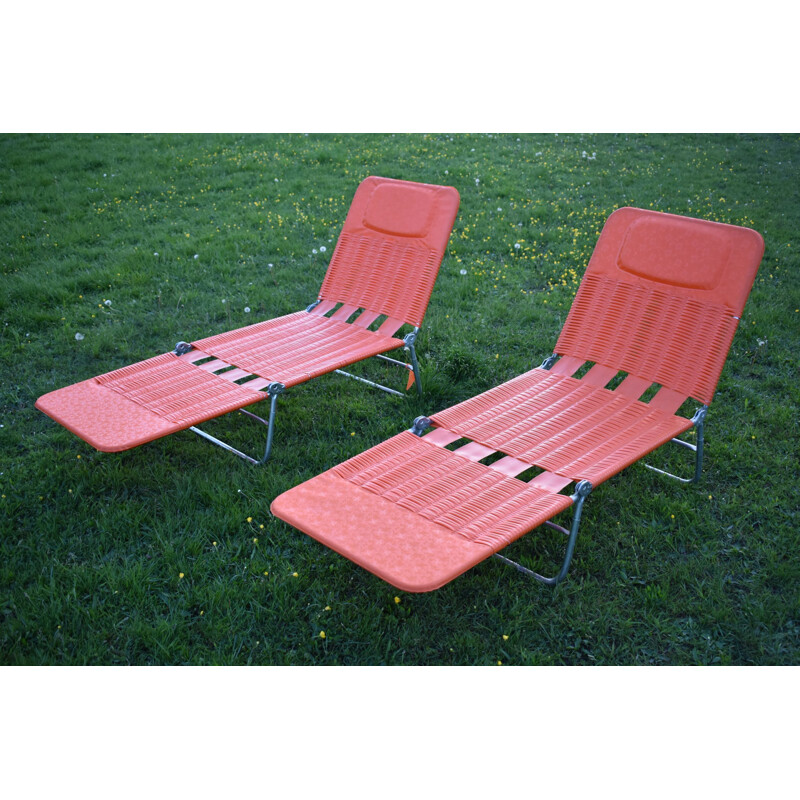 Vintage folding lounger Kurz 1970s