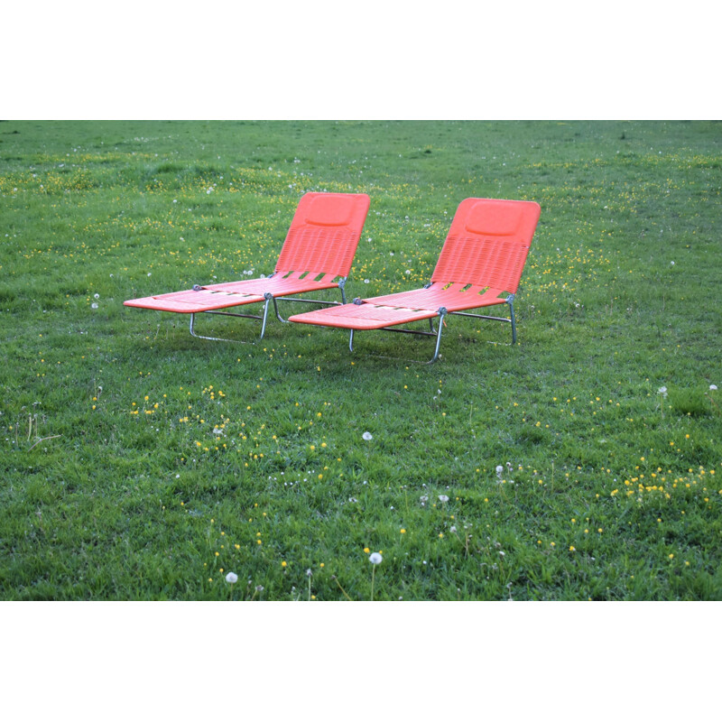 Vintage folding lounger Kurz 1970s