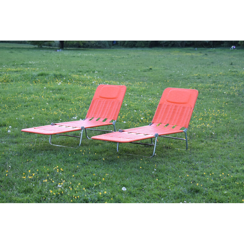 Vintage folding lounger Kurz 1970s