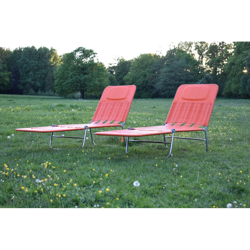 Vintage folding lounger Kurz 1970s