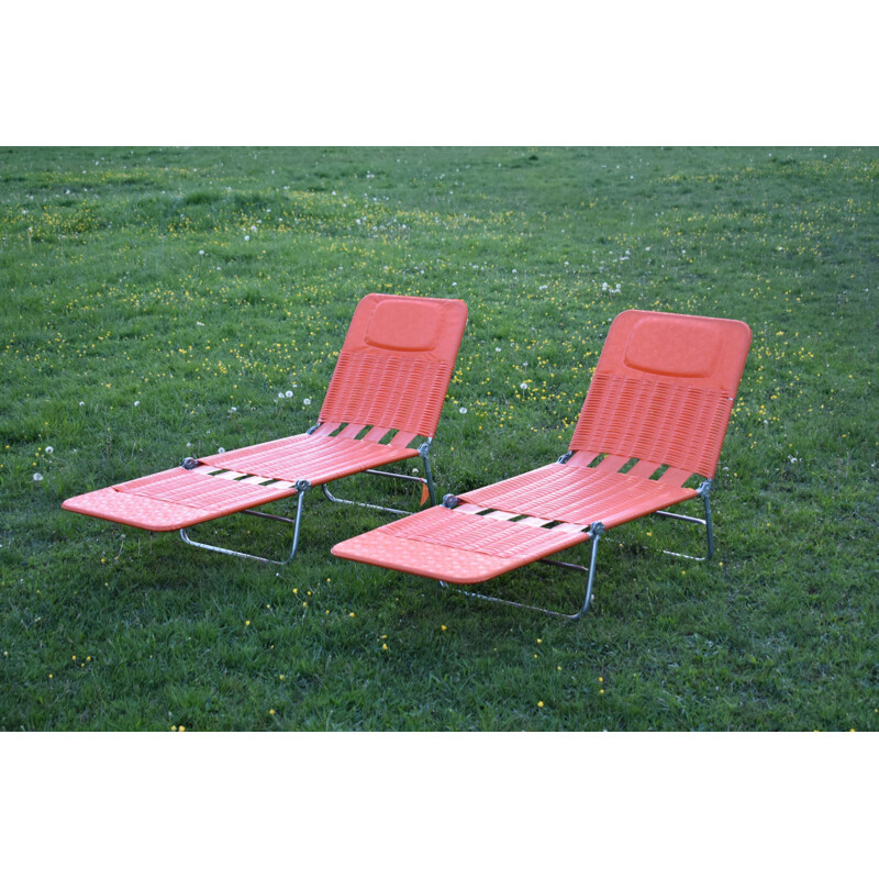 Vintage folding lounger Kurz 1970s