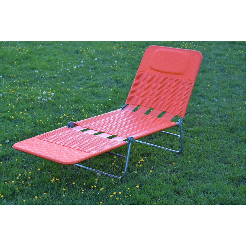 Vintage folding lounger Kurz 1970s