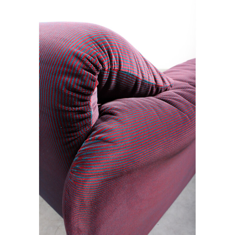 3-seater "Maralunga" Cassina sofa in purple fabric, Vico MAGISTRETTI - 1970s