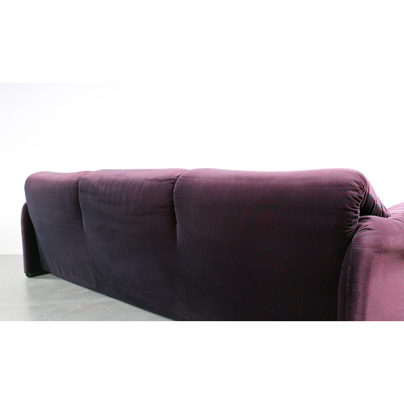 3-seater "Maralunga" Cassina sofa in purple fabric, Vico MAGISTRETTI - 1970s