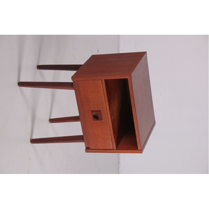 Vintage bedside table with one drawer and slim legs 1960s