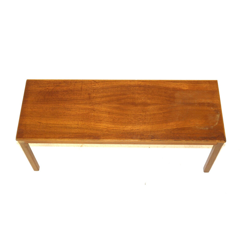 Panchina vintage minimalista in teak svedese 1960