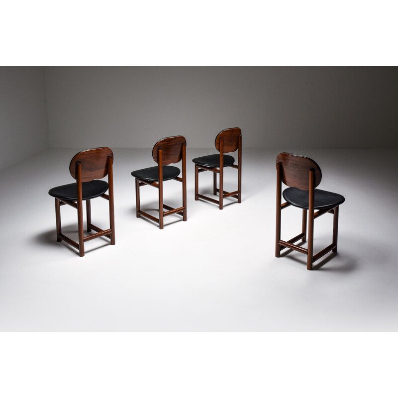 Set van 4 vintage stoelen, Scarpa Italië