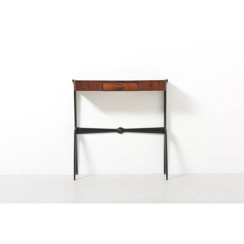 Vintage walnut console, Italy 1950