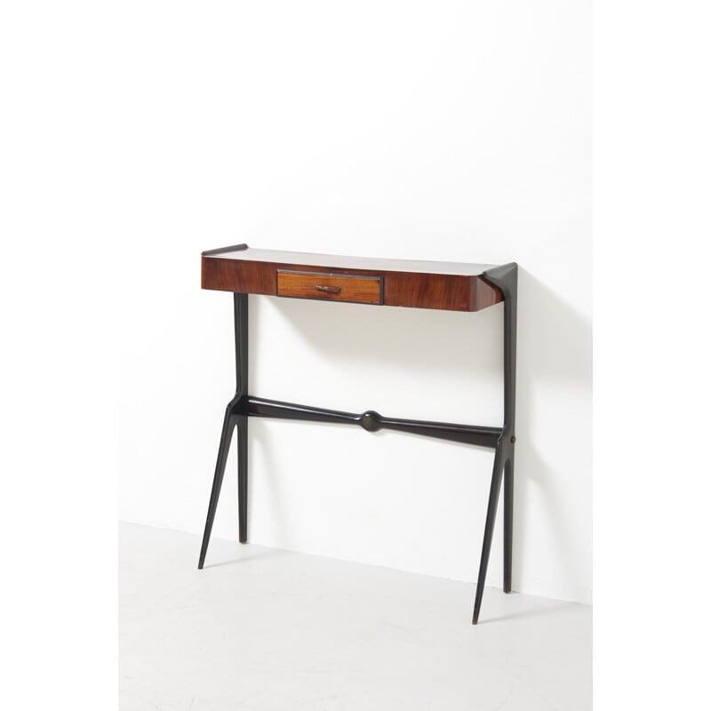 Vintage walnut console, Italy 1950