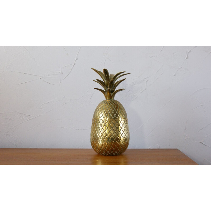 Vintage brass pineapple box