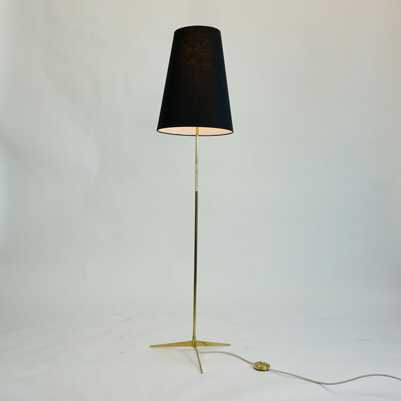 Lampada da terra in ottone vintage di J.T. Kalmar 1960