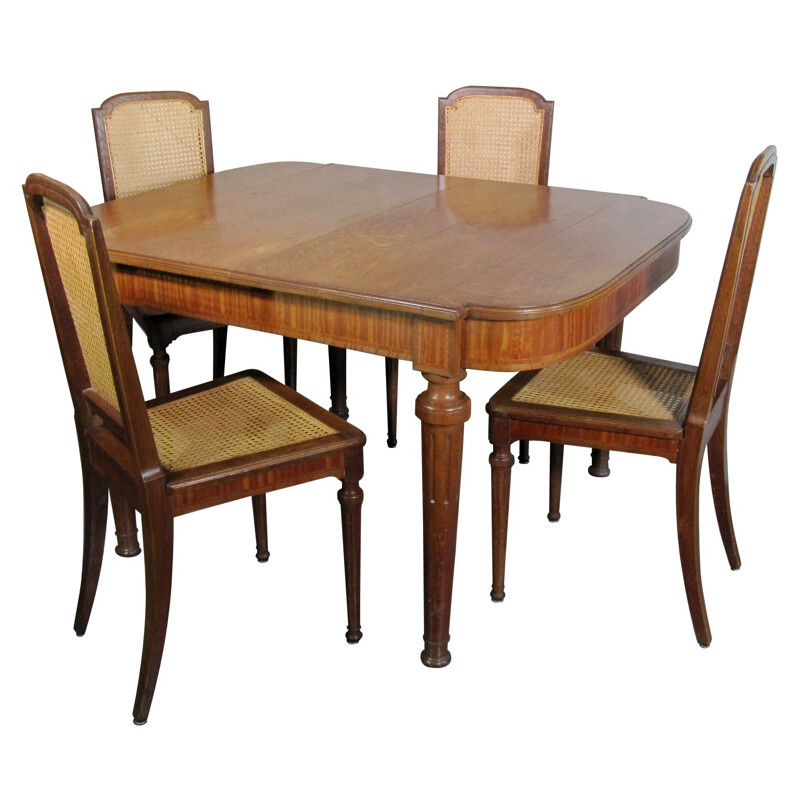 Set of 6 vintage chairs and table