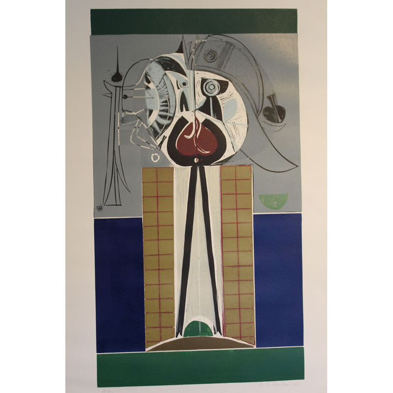 Suite de 6 peintures abstraites italiennes de Ennio Tamburi 1966