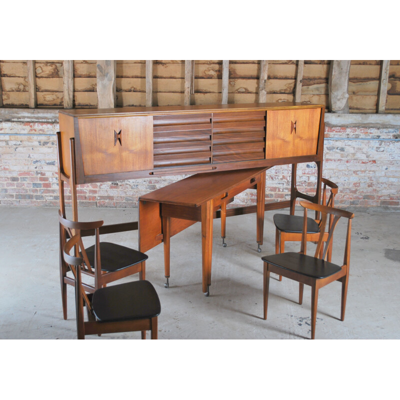 Ensemble de chaises et table vintage Angleterre 1965