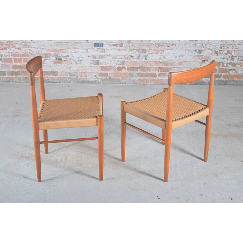 Set of 6 vintage teak chairs and table by H.W. Klein for Bramin 1970