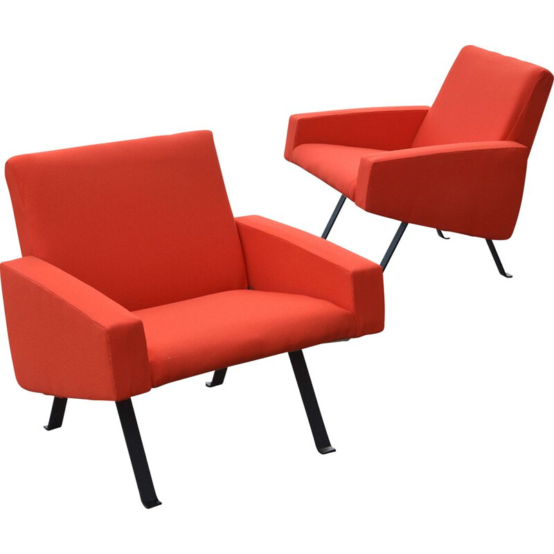 Pair of vintage armchairs by Joseph André Motte 1957s