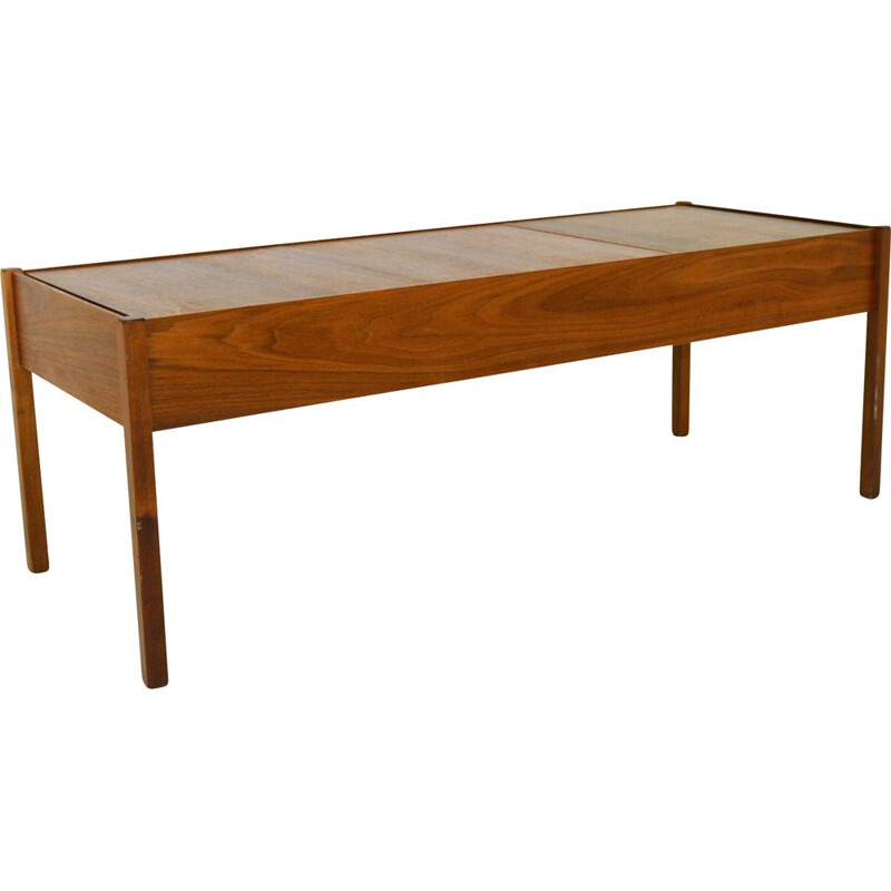 Vintage bench minimalist in walnut Sweden 1960s