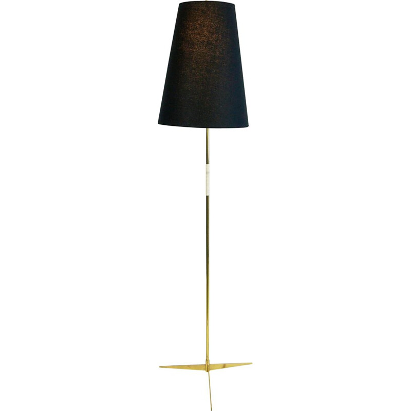 Lampada da terra in ottone vintage di J.T. Kalmar 1960