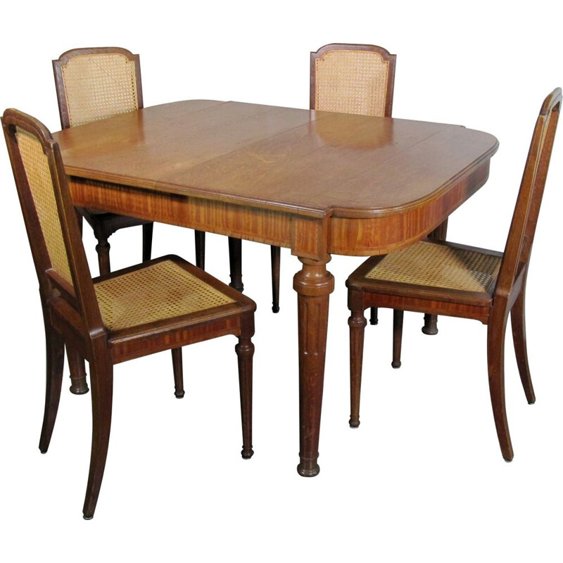 Ensemble de 6 chaises et table vintage