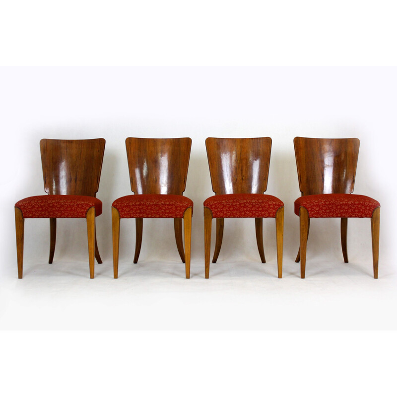 Ensemble de 4 chaises vintage par Jindrich Halabala pour ÚP Závody 1950