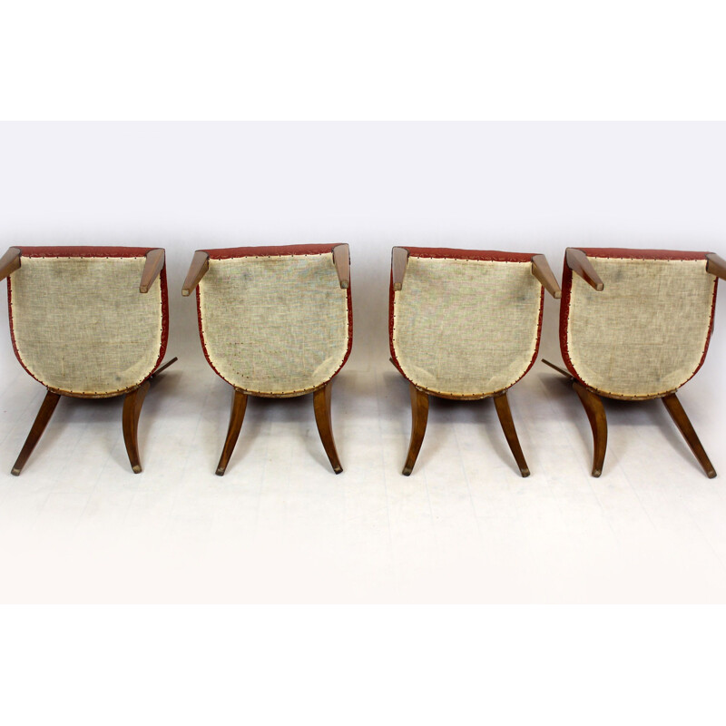 Set of 4 vintage chairs by Jindrich Halabala for ÚP Závody 1950s