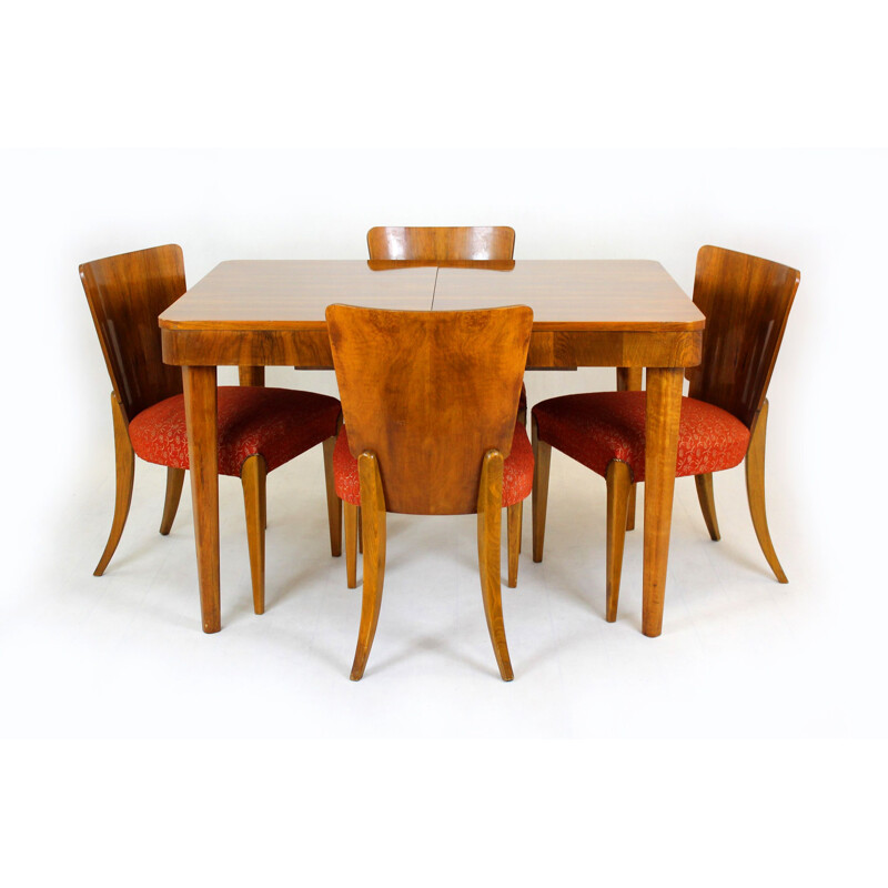 Set of 4 vintage chairs by Jindrich Halabala for ÚP Závody 1950s