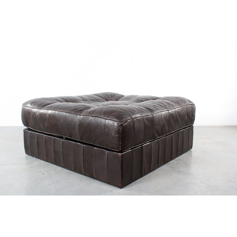 De Sede footrest in dark brown leather - 1970s