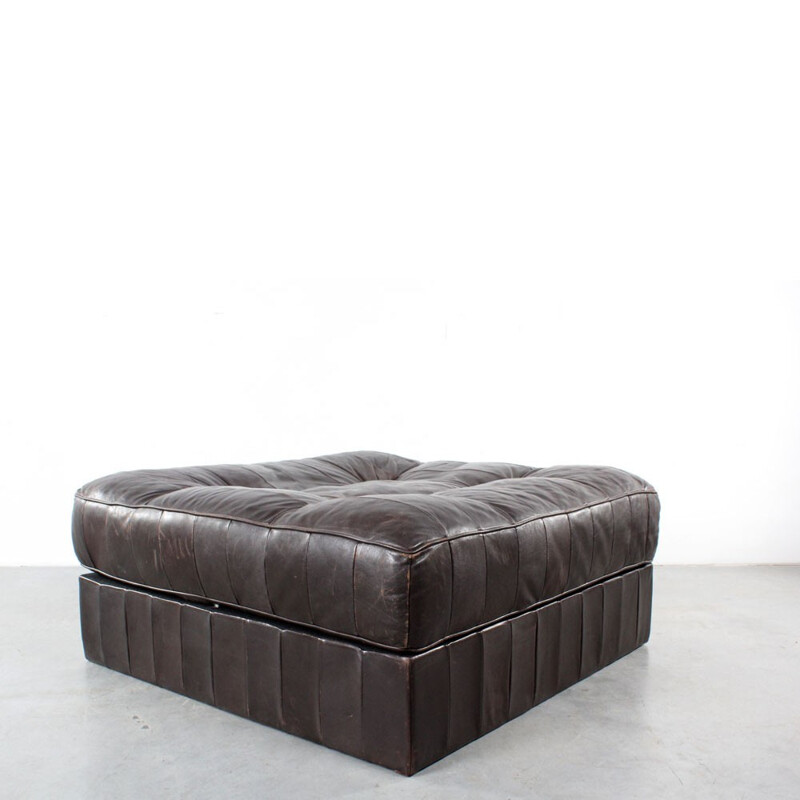 De Sede footrest in dark brown leather - 1970s