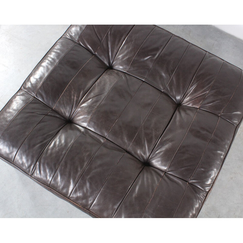 De Sede footrest in dark brown leather - 1970s