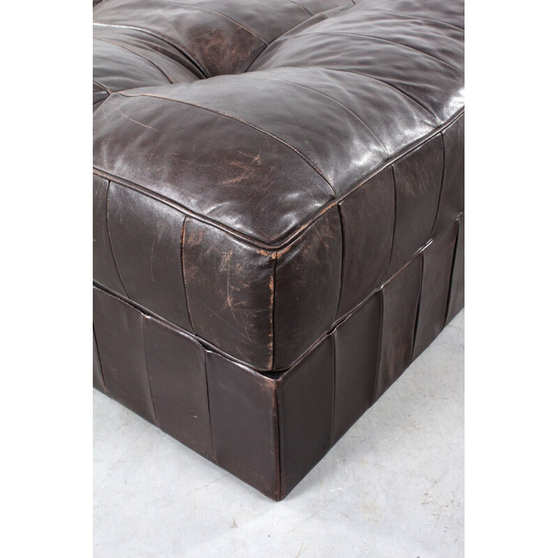 De Sede footrest in dark brown leather - 1970s