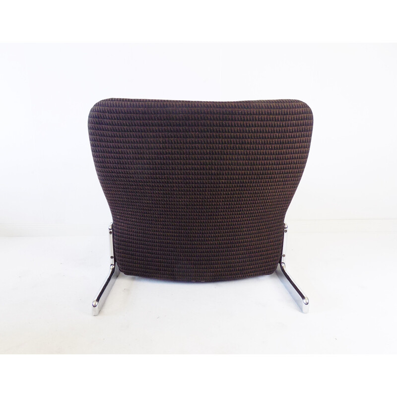 Vintage brown lounge chair with ottoman by Titina Ammanati and Giampiero Vitelli