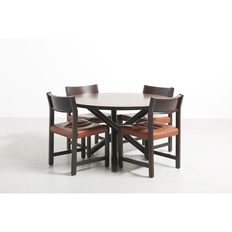 Dining Set of table and chairs by Gerard Geytenbeek for AZS Meubelen Netherlands 1960s