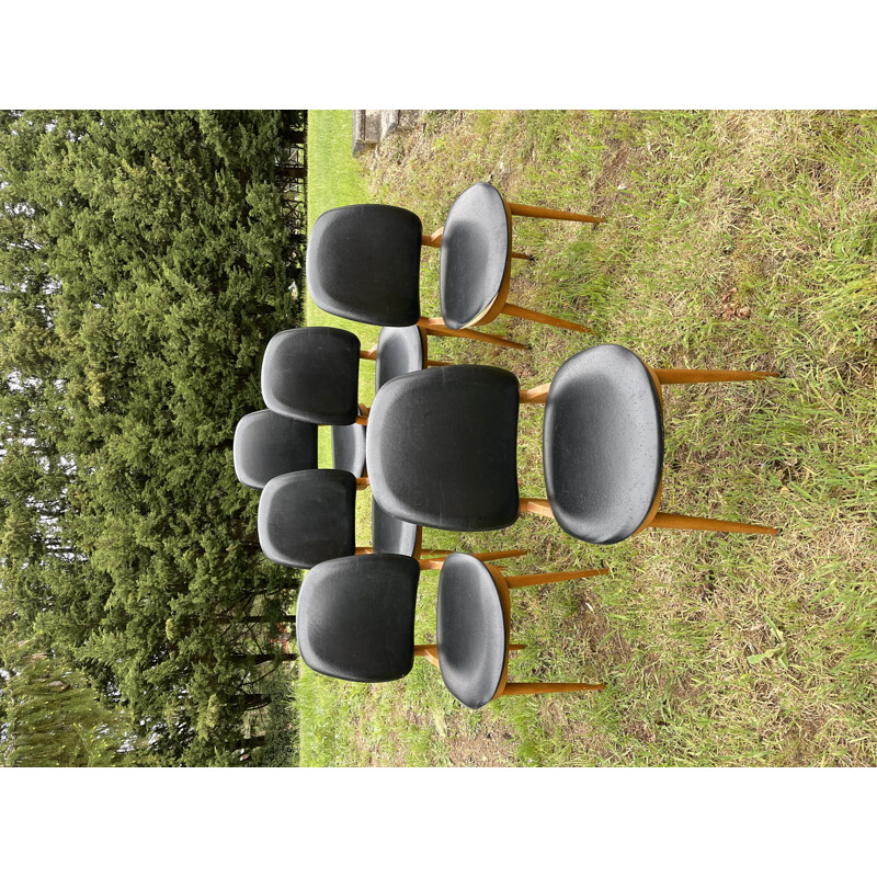 Conjunto de 6 cadeiras de Pierre Guariche para Le Corbusier