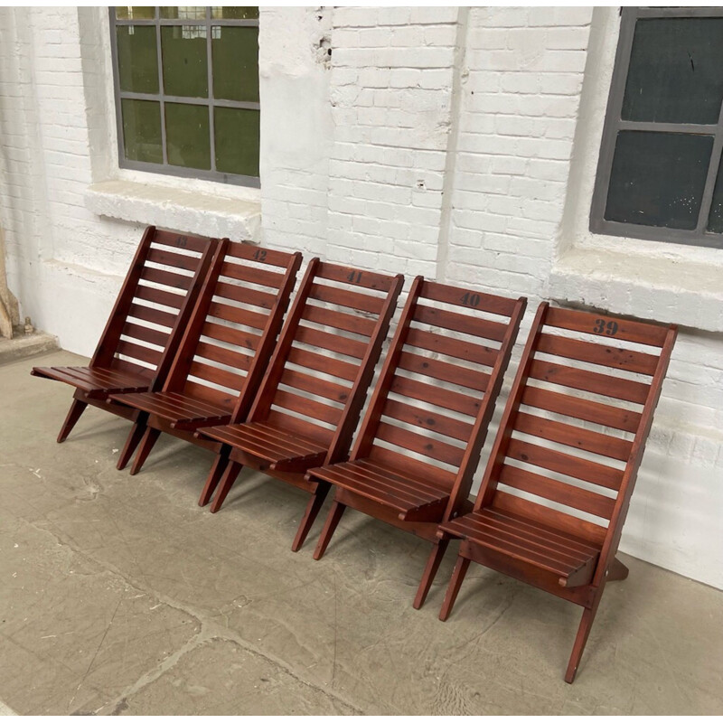 Set of 4 vintage folding garden chairs 1970s