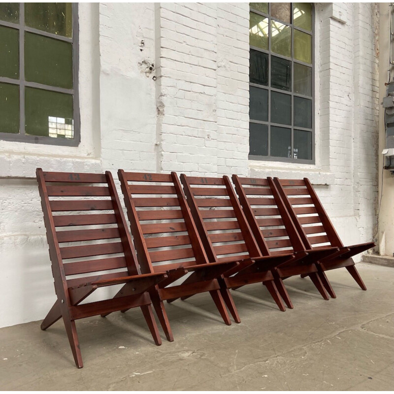 Set of 4 vintage folding garden chairs 1970s