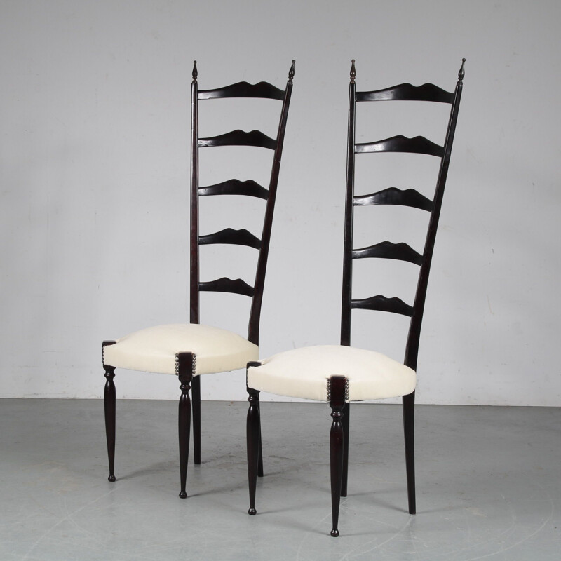 Paire de chaises vintage Paulo buffa Highback 1950