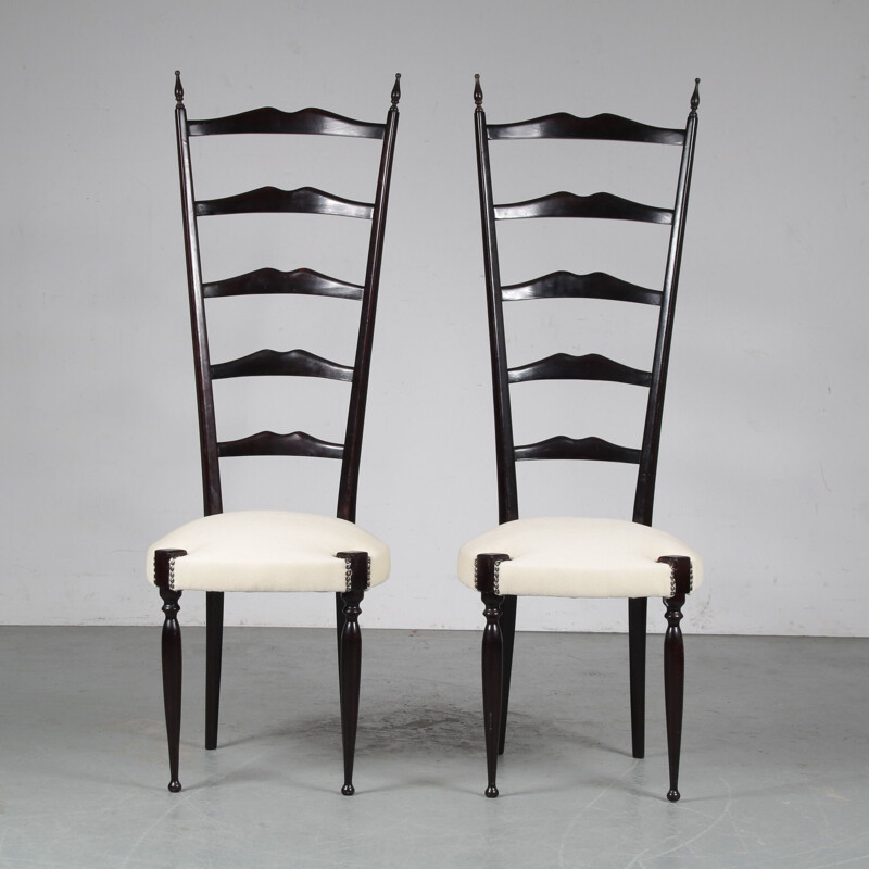 Pair of vintage Paulo Buffa Highback chairs 1950