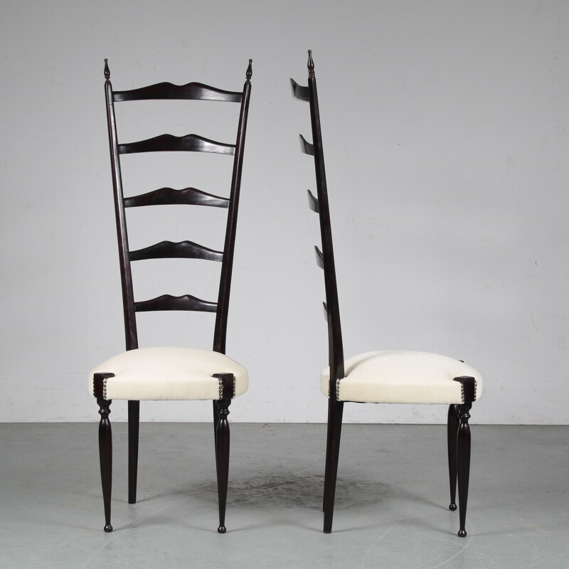 Pair of vintage Paulo Buffa Highback chairs 1950