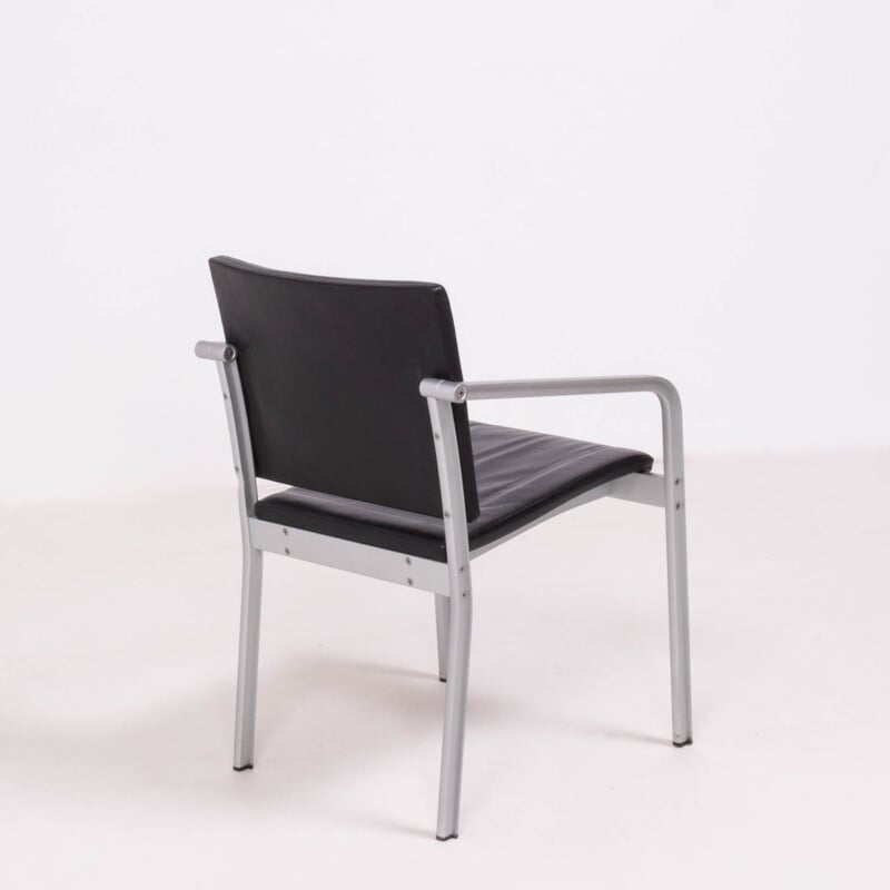 Ensemble de 4 chaises en cuir par Norman Foster pour Thonet