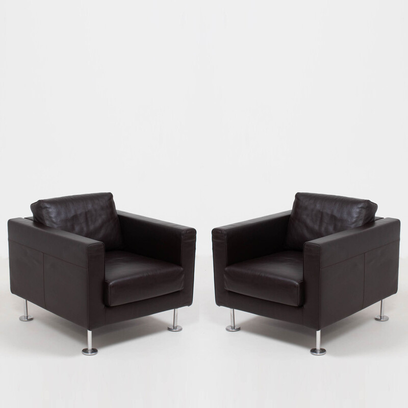 Pair of vintage leather chairs "Park" by Jasper Morrison for Vitra, 2004