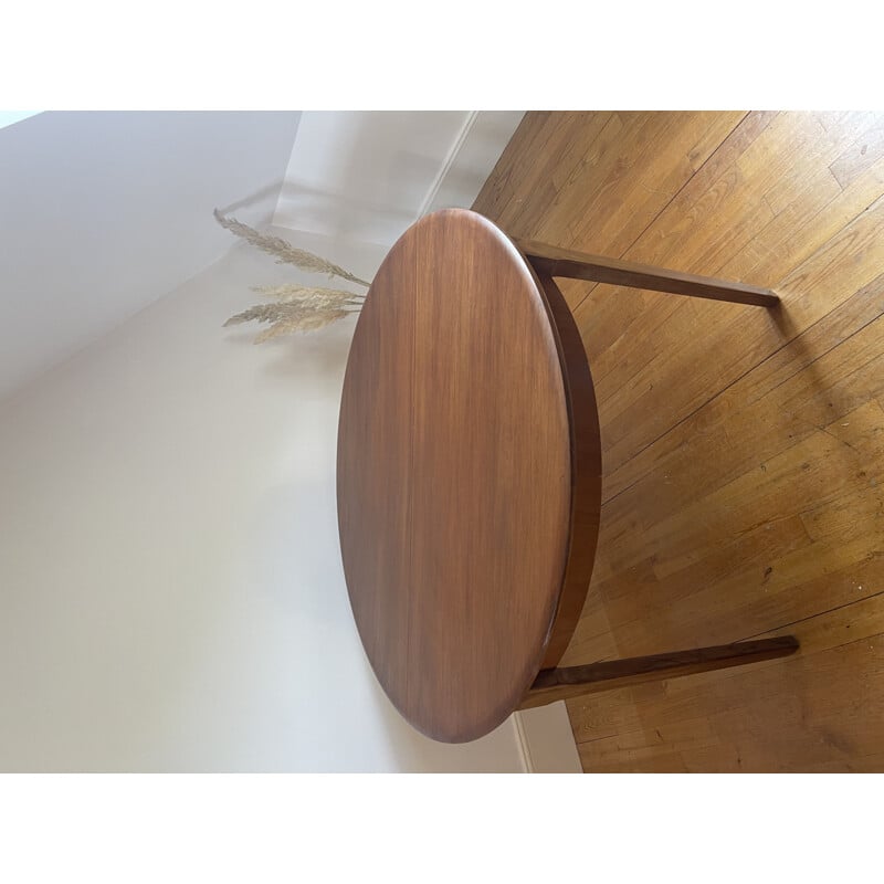 Vintage table scandinavian round  in teak par LB Kofod Larsen