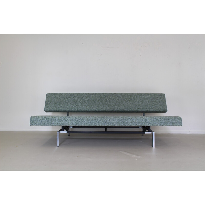 Spectrum 3-places sofa and daybed in steel and blue fabric, Martin VISSER - 1960s 