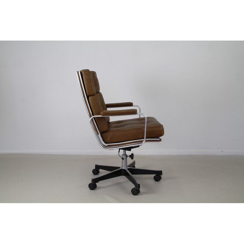 Chaise de bureau "Mondo" Joc en cuir marron, Jan EKSELIUS - 1970