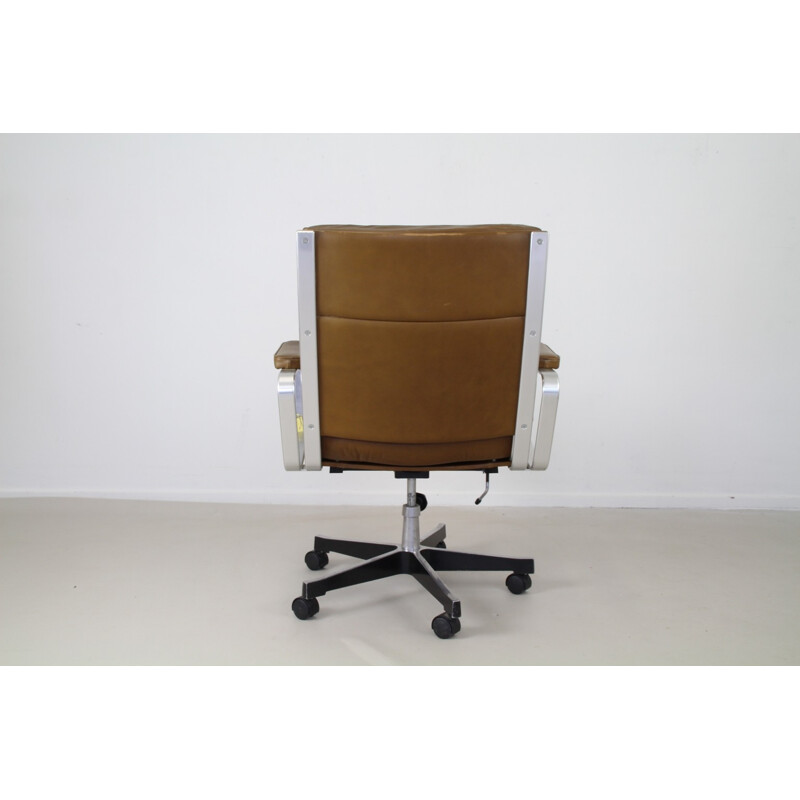 Joc "Mondo" office chair in brown leather, Jan EKSELIUS - 1970s