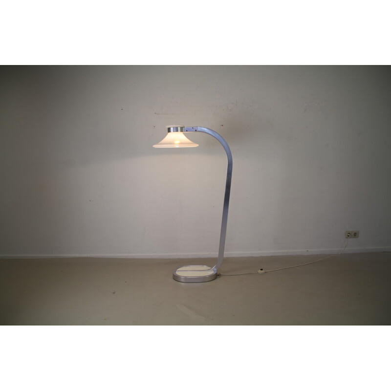 Orrefors floorlamp in brushed aluminum, Jan EKSELIUS - 1970s