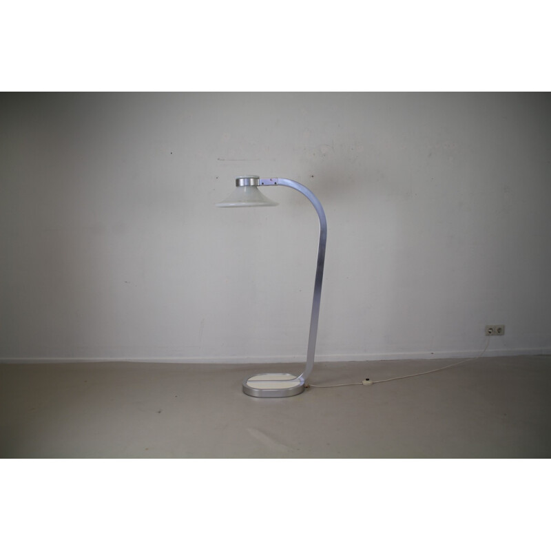 Orrefors floorlamp in brushed aluminum, Jan EKSELIUS - 1970s