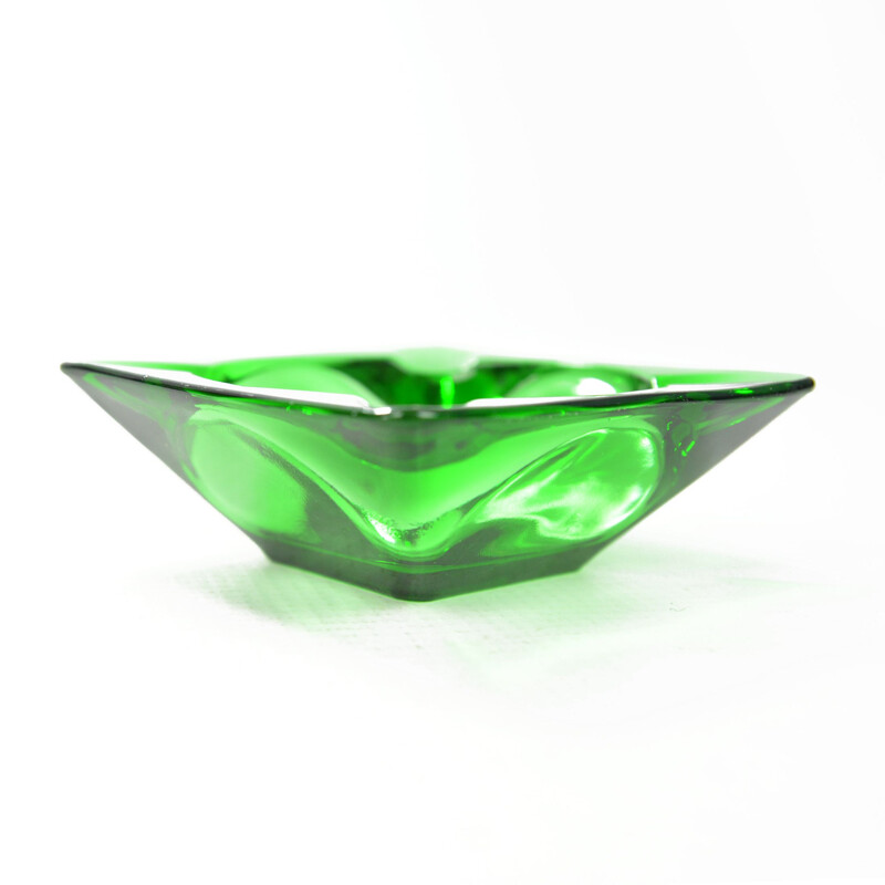 Vintage ashtray Emerald by Huta Hortensja Poland 1970s