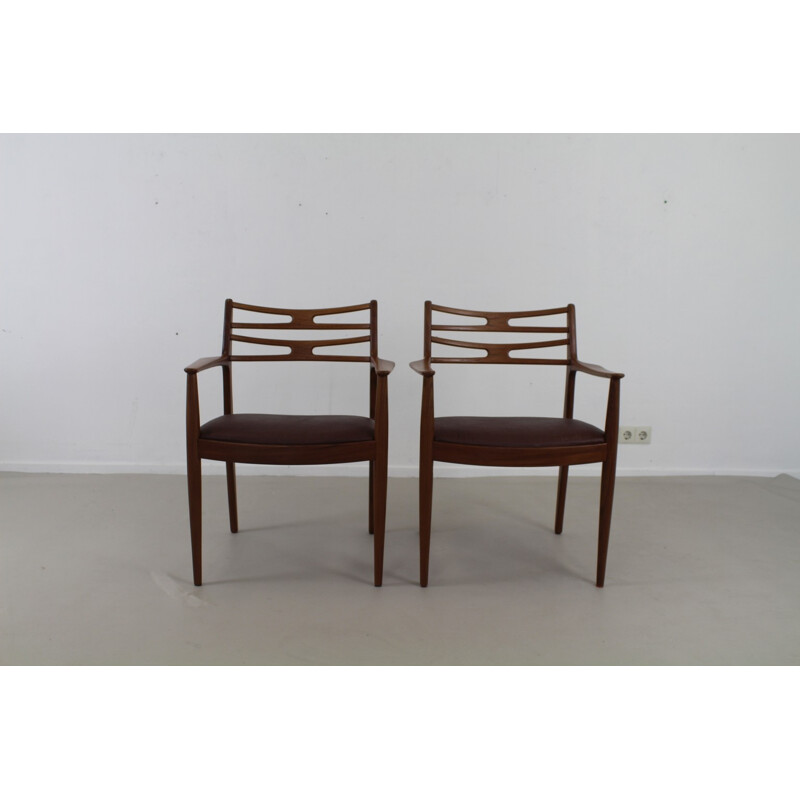 Pair of Vamo Sønderborg easy chairs in teak, Johannes ANDERSEN - 1960s
