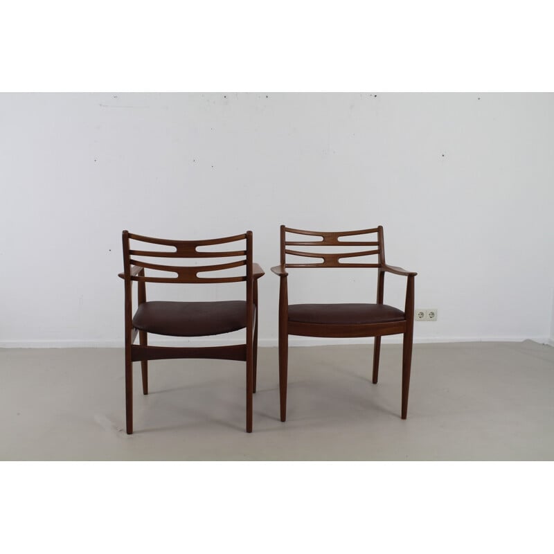 Pair of Vamo Sønderborg easy chairs in teak, Johannes ANDERSEN - 1960s